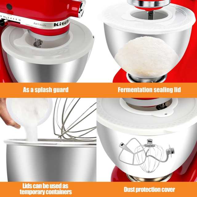 Stand Mixer Cover Compatible with KitchenAid 4.5-5 Quart Tilt-Head Stand Mixers Bowl,Dough Leavening Bowl Covers（2 PCS)