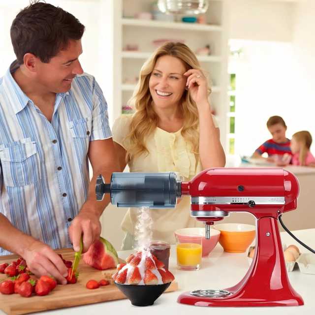 PQPO Shaved Ice Attachment for KitchenAid Stand Mixer, Snow Cone Machine with 8 Reusable Ice Molds, Ice Shaver for Fluffy Snow-Like Texture, Fits All KA Mixers