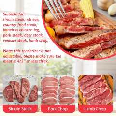 PQPO Meat Tenderizer Attachment for KitchenAid Stand Mixers, Heavy Duty Metal Tenderizer for Steak Pork Lamb Venison, Dishwasher Safe, White