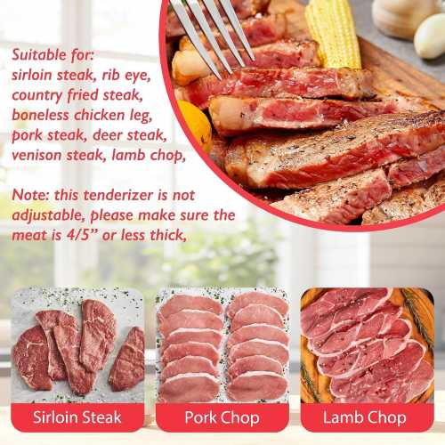 PQPO Meat Tenderizer Attachment for KitchenAid Stand Mixers, Heavy Duty Metal Tenderizer for Steak Pork Lamb Venison, Dishwasher Safe, White