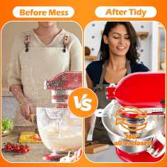 PQPO Pouring Shield Compatible KitchenAid Tilt Head 4.5-5Quart Mixer,Fully Enclosed Foldable Lid Mixer Bowl Cover