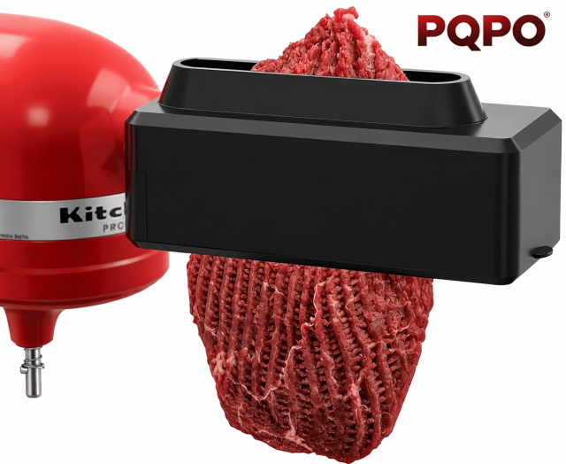 PQPO Meat Tenderizer Attachment for KitchenAid Stand Mixers, Heavy Duty Metal Tenderizer for Steak Pork Lamb Venison, Dishwasher Safe, Black