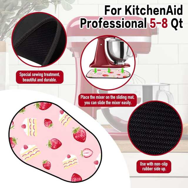 Sliding Mat Compatible with KitchenAid 6/7/8 Quart Bowl-Lift Stand Mixer