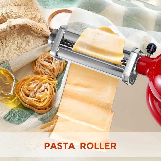 PQPO 3-Piece Pasta Maker Attachments Compatible with KitchenAid Stand Mixers
