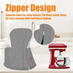 PQPO Stand Mixer Cover For TiKitchenAid 6-8 Quart Bowl-Lift Mixer, Quilted Waterproof Appliance Dust Protector with Storage Pocket