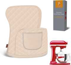 PQPO Stand Mixer Cover for Kitchenaid Bowl-Lift Mixer White with Storage Bag 1-Count