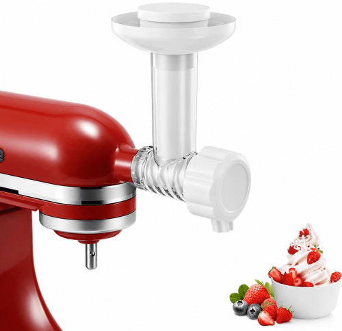 PQPO Ice Cream Maker Attachment for KitchenAid Stand Mixers, Dairy Free Frozen Fruit Soft Serve Machine, Compatible with KitchenAid & Cuisinart, for Yogurt/Gelato