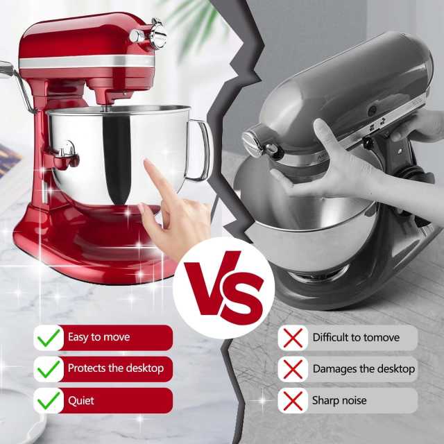 PQPOSliding Mat Compatible with KitchenAid 4.5/5 Quart Tilt-Head Stand Mixer