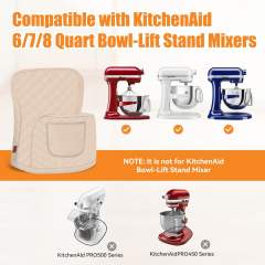 PQPO Stand Mixer Cover for Kitchenaid Bowl-Lift Mixer White with Storage Bag 1-Count