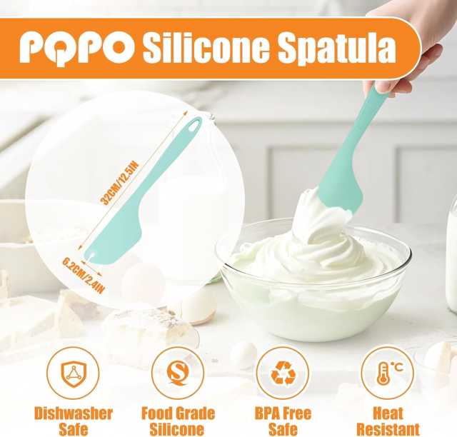 PQPO High Temperature Resistant 12-Inch Silicone Kitchen Spatula