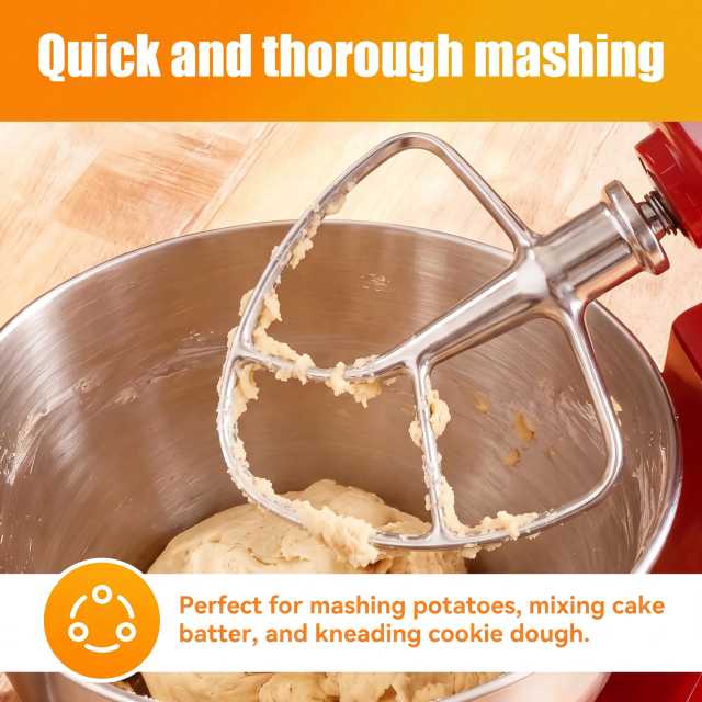 Stainless Steel Paddle Compatible with KitchenAid 4.5-5 Quart Tilt-Head Stand Mixers