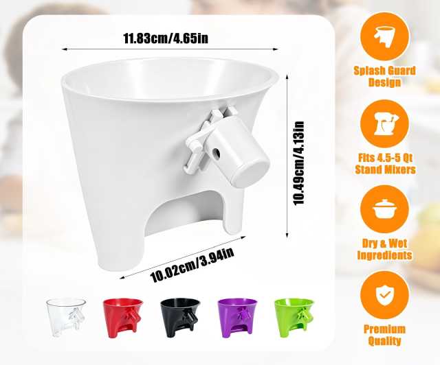 PQPO Flour Funnel Pouring Chute Accessory Compatible with KitchenAid Artisan 5QT Tilt-Head Stand Mixer