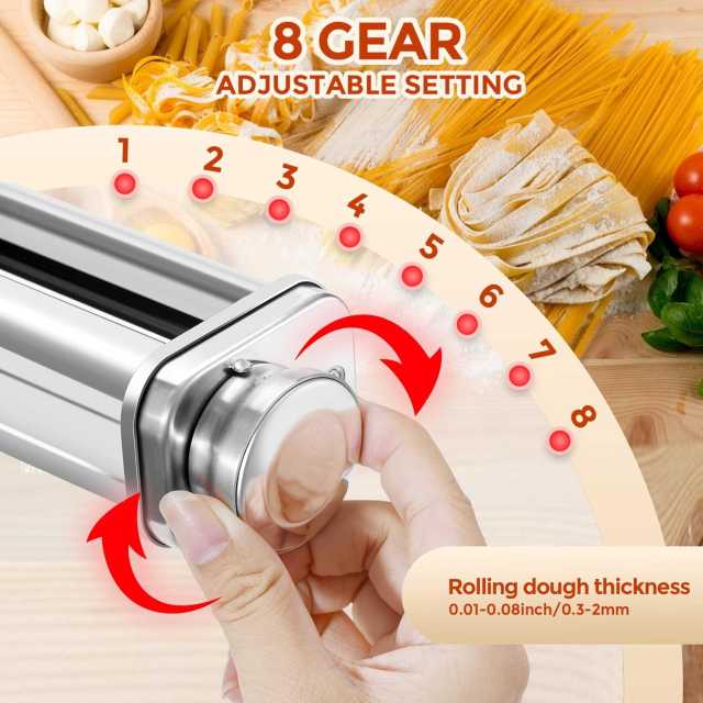 PQPO 3-Piece Pasta Maker Attachments Compatible with KitchenAid Stand Mixers