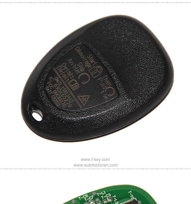 AK013010 Buick 5 Button remote key 315MHz OUC60270