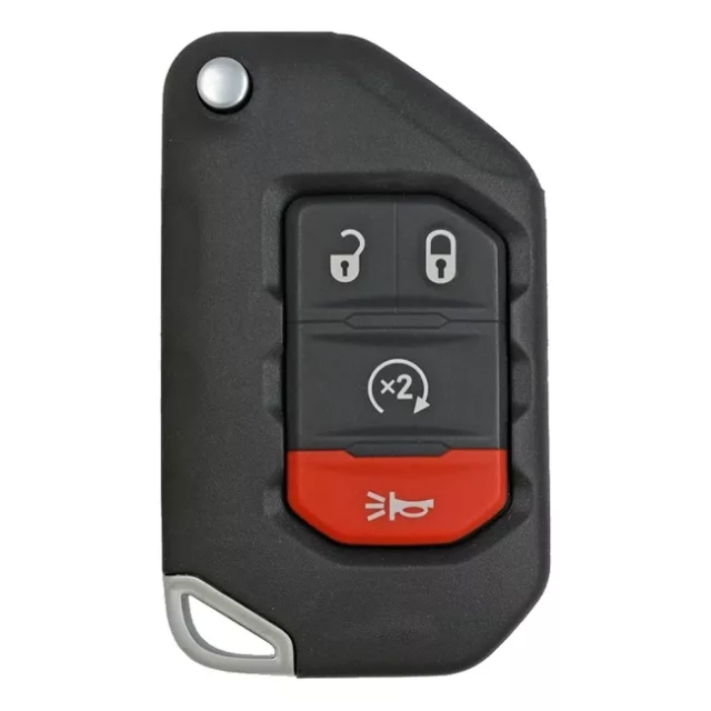 AK023035 For 2018-2021 Jeep Wrangler 433MHZ PCF7939M 4A Chip 3+1 Button Smart Flip Key  PN: 68416784AA FCC OHT1130261