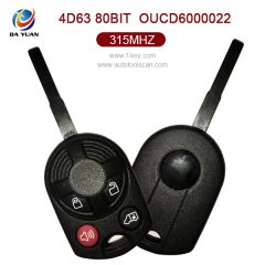AK018060 for Ford Remote Key 4 Button 315MHz 4D63 80bit OUCD6000022