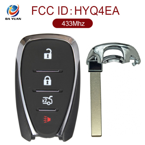 AK014054 for 2016-2021 Chevrolet Camaro Cruze XL8 Smart Keyless Entry Remote Key 3+1 Button 433MHz PCF7937E HYQ4EA 13508771 13529660