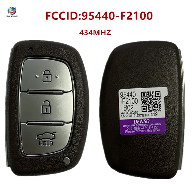 AK020150 Hyundai Elantra 2017-2018 Genuine Smart Key Remote 3 Buttons 433MHz DST128 Transponder 95440-F2100