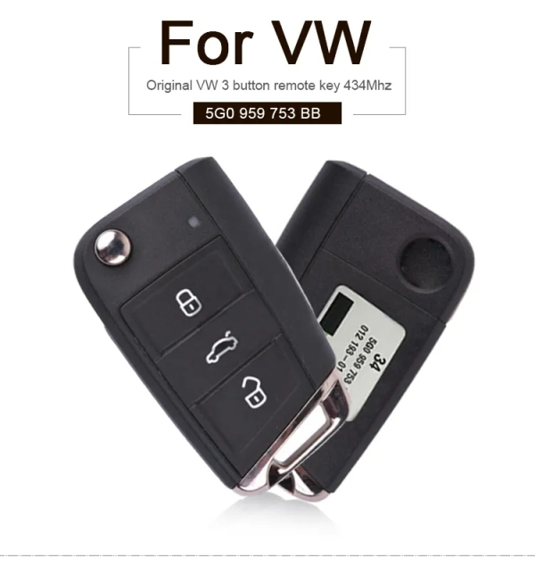 AK001076 for VW 3 Button Flip Key 434MHz 5G0 959 753 BB