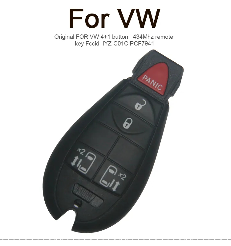 AK001077 for VW Smart Key 4+1 Button 434MHz PCF7941 IYZ-C01C
