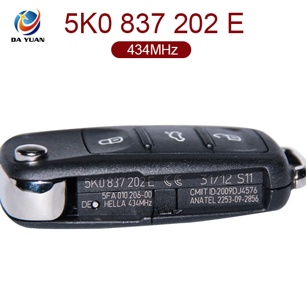 AK001035 for VW Flip Key 3 Button 434MHz ID48 5K0 837 202 E