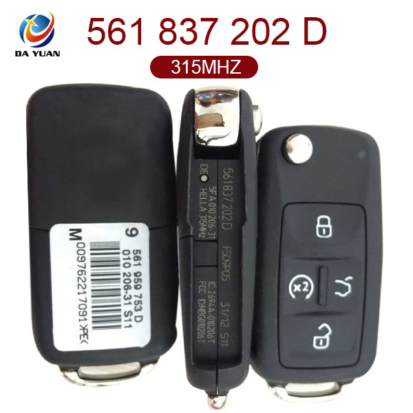 AK001028  for VW Folding Key 4+1 Button 315MHz 561 837 202 D
