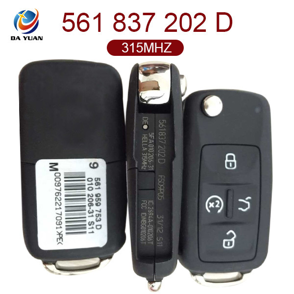 AK001028  for VW Folding Key 4+1 Button 315MHz 561 837 202 D