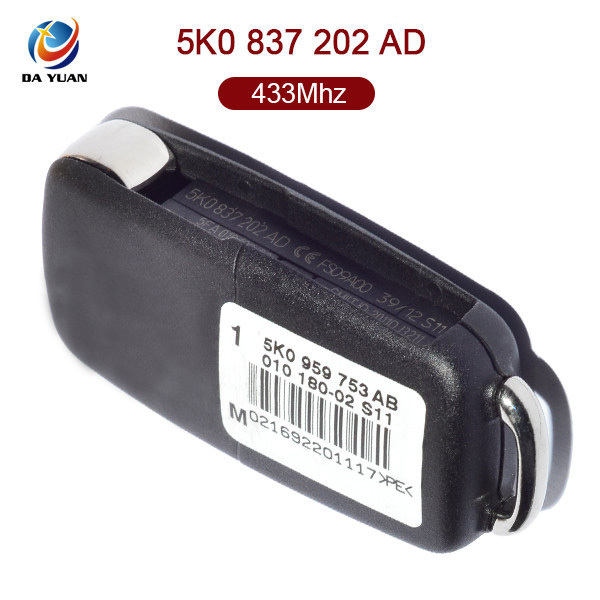 AK001052 for VW Folding Remote Key 3 Button 434MHz ID48 5K0 837 202 AD