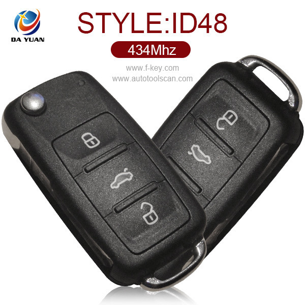 AK001071 for VW Seat Flip Key 3 Button 434MHz ID48 7N5 837 202 H