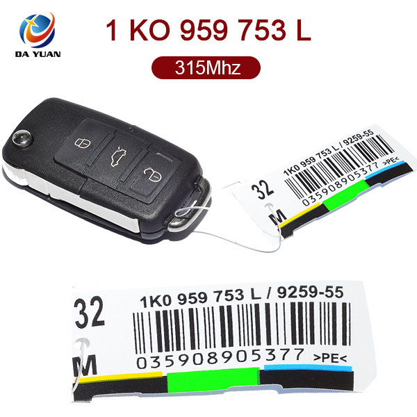 AK001058 for VW Flip Key 3 Button 315MHz ID48 1K0 959 753 L