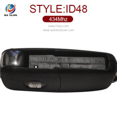 AK001071 for VW Seat Flip Key 3 Button 434MHz ID48 7N5 837 202 H