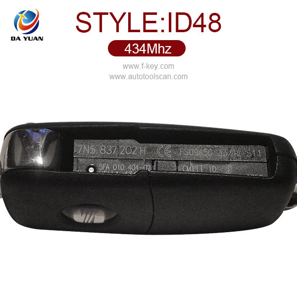 AK001071 for VW Seat Flip Key 3 Button 434MHz ID48 7N5 837 202 H