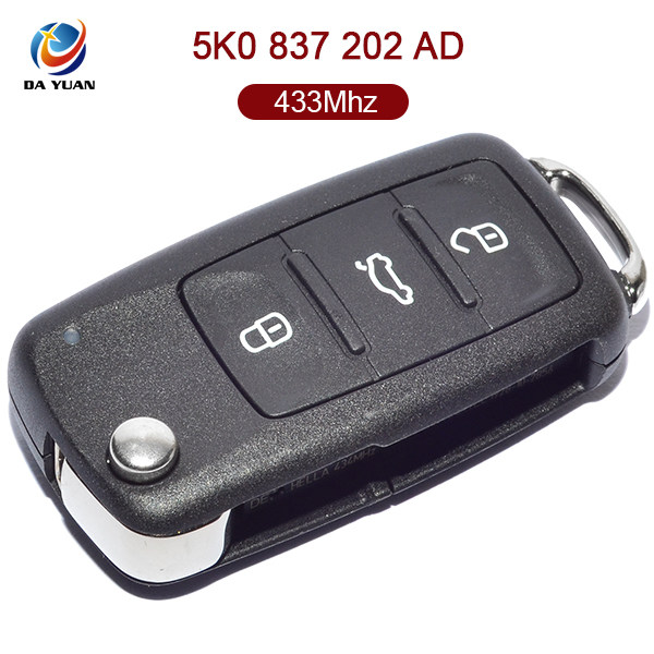 AK001052 for VW Folding Remote Key 3 Button 434MHz ID48 5K0 837 202 AD