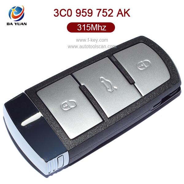 AK001009 for VW Magotan Smart Key 3 Button 315MHz ID48 3C0 959 752 AK