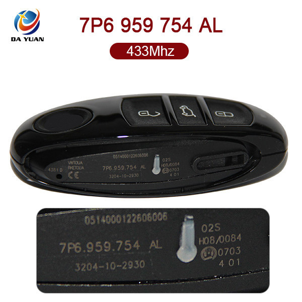 AK001021 for VW Tounreg Smart Key 3 Button 433MHz PCF7945 7P6 959 754 AL