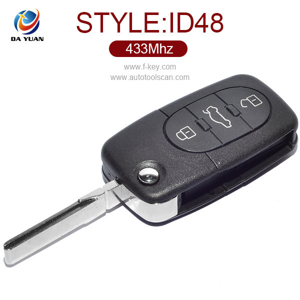 AK001003 for VW Seat Flip Key 3 Button 433MHz ID48 1J0 959 753 B