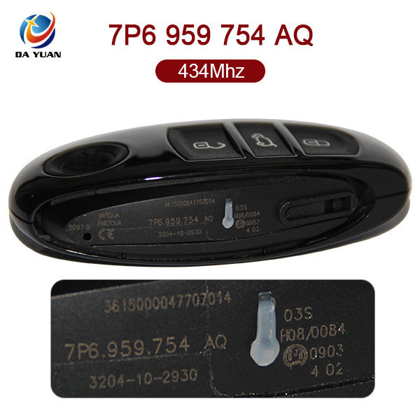 AK001022 for VW Touareg Smart Key 3 Button 434MHz PCF7945 Keyless Go 7P6 959 754 AQ