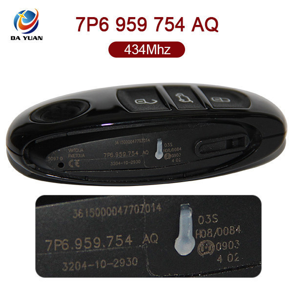 AK001022 for VW Touareg Smart Key 3 Button 434MHz PCF7945 Keyless Go 7P6 959 754 AQ