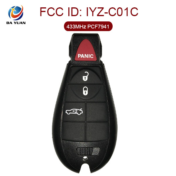 AK024021 for DODGE Smart Remote Key 3+1 Button 433MHz PCF7941 FCC ID IYZ-C01C