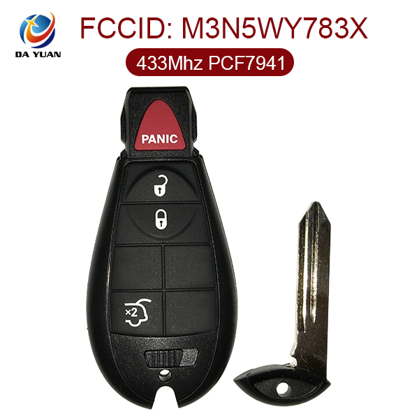AK024008 for DODGE Smart Remote Key 3+1 Button 433MHz PCF7941 M3N5WY783X
