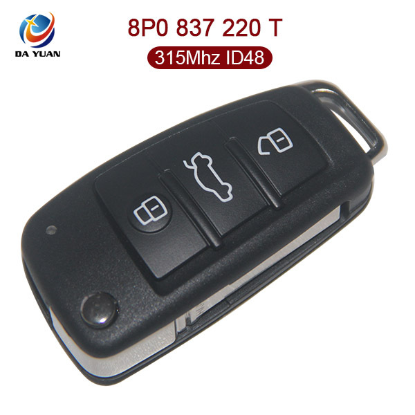 AK008056 For Audi 3 Button Flip key 315MHZ ID48 8P0 837 220 T