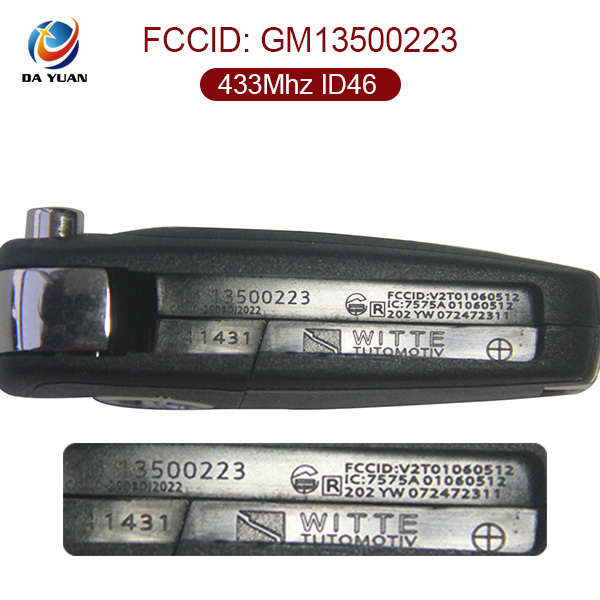 AK028023 for Opel 4 button Flip remote control key 433mhz ID46 GM13500223