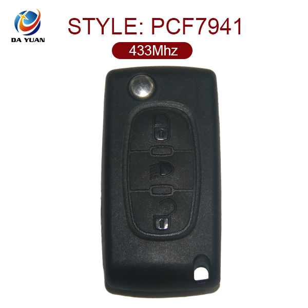 AK009036 for Peugeot 0523 ASK 3 Button Remote Key 433MHz ID46 PCF7941