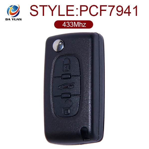 AK009033 for Peugeot 0523 ASK 3 Button Remote Key 433MHz ID46 PCF7941
