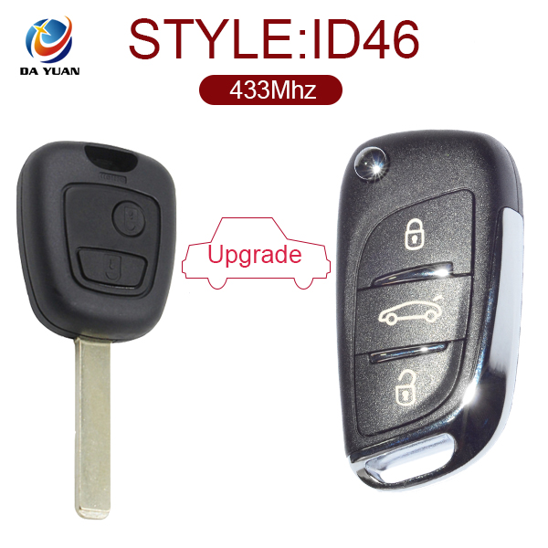 AK009013 For Peugeot 307 ASK straight remote control key Modified DS Style Folding