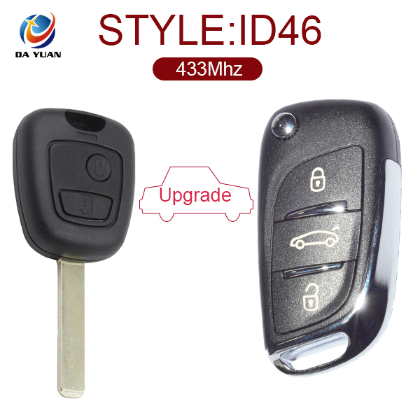 AK009013 For Peugeot 307 ASK straight remote control key Modified DS Style Folding