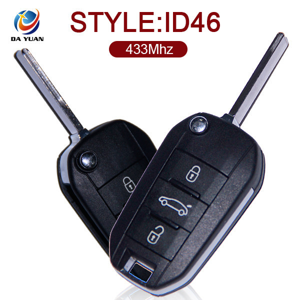 AK009001 for Peugeot 508 Flip Remote Key 3 Button 433MHz PCF7941