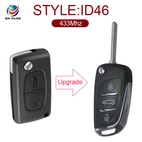 AK009014 For Peugeot 307 ASK remote control key Modified DS Style Folding  2006-2010
