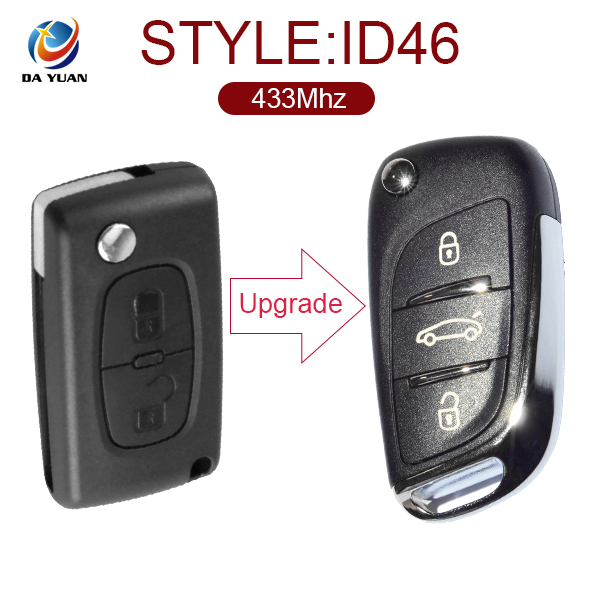 AK009014 For Peugeot 307 ASK remote control key Modified DS Style Folding  2006-2010