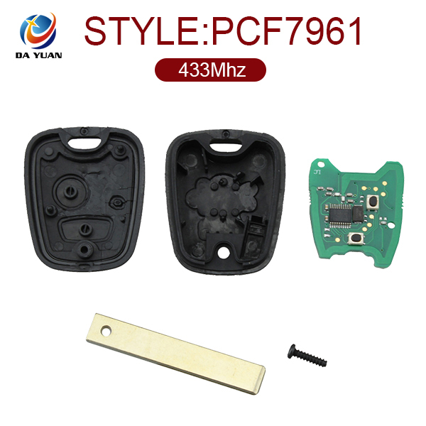 AK009007 for Peugeot 307 Remote Key 2 Button 433MHz ID46 PCF7961 With Groove